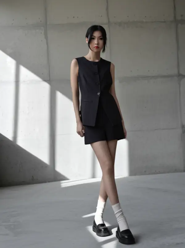 Elegant Single-Breasted Shorts