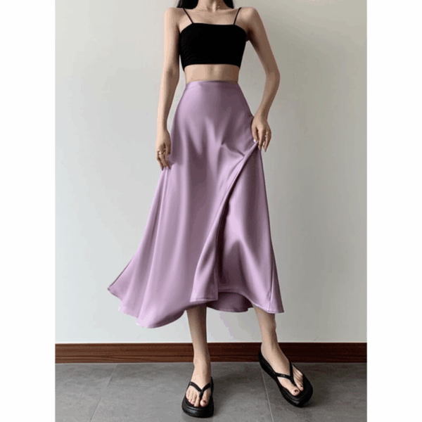 Satin Midi Skirt