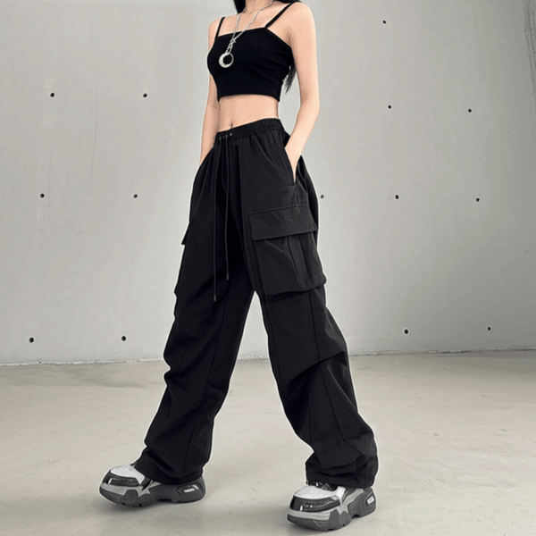 [BM013] American-Style Wide-Leg Cargo Pants