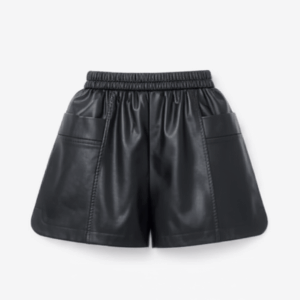 [BM006] Casual Faux Leather Shorts