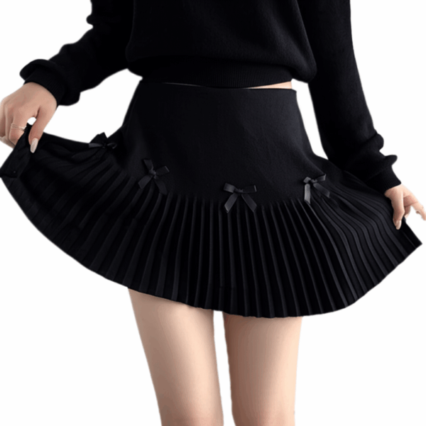 [BM012] Bow Detail Knitted Midi Skirt
