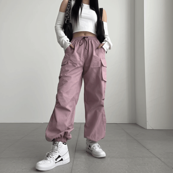 [BM013] American-Style Wide-Leg Cargo Pants
