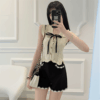French-Style Ruffled Sleeveless Top