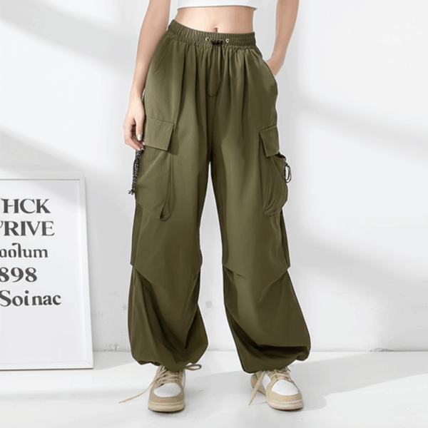 [BM013] American-Style Wide-Leg Cargo Pants