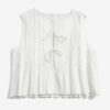 [TP001] Pleated Sleeveless Tie-Up Blouse