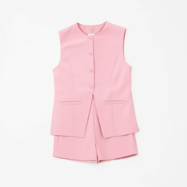 [DC010] Elegant Single-Breasted Vest & Shorts Set
