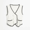 [TP003] V-Neck Knit Vest Jacket with Double-Breasted Sleeveless Top