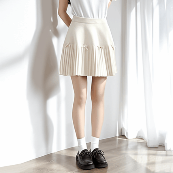 [BM012] Bow Detail Knitted Midi Skirt
