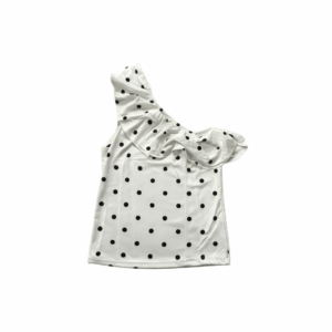 [TP022] Polka Dot Ruffled One-Shoulder Top