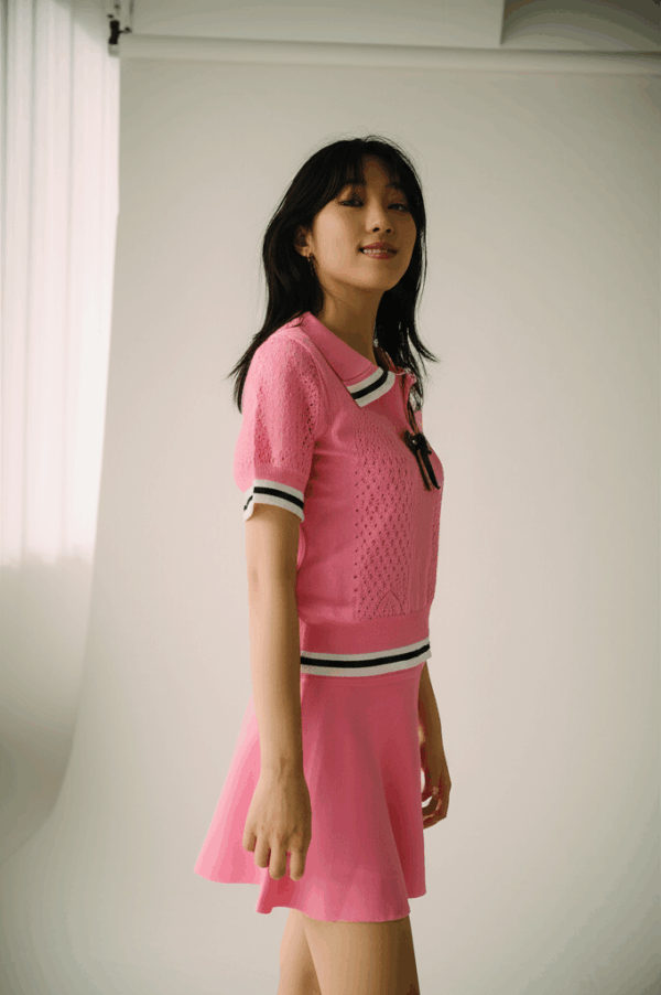 [DC008] Korean-Style Knitted Skirt Set