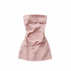 [DC011] Pink 3D Bow Detail Dress