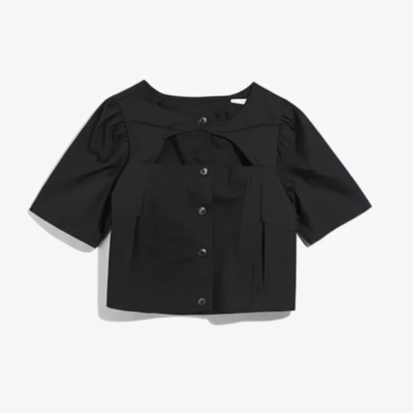 [TP023] Leopard Print Puff Sleeve Blouse