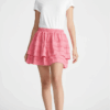 [BM015] Ballet-Inspired Lace Trim Tulle Skirt