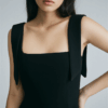 [TP027] Stretch Top with Bow Detail