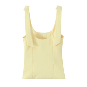 [TP027] Stretch Top with Bow Detail