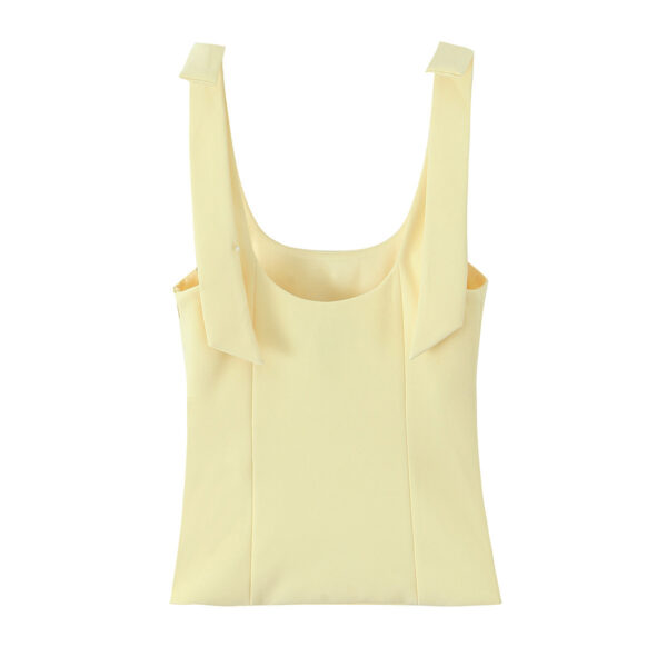 [TP027] Stretch Top with Bow Detail