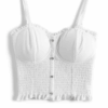 [TP025] Ruched Lace Trim Cami Top
