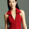 [TP026] Backless Halter Neck Shirt-Style Top