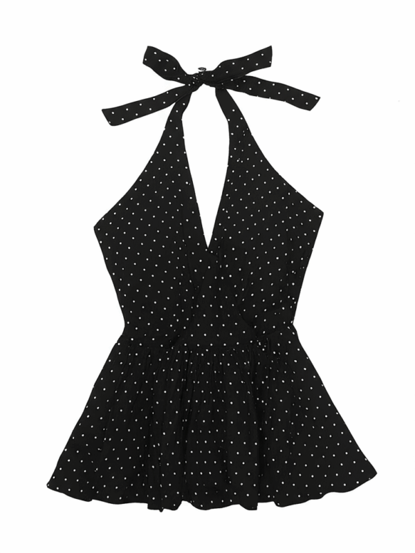 [TP033] Polka Dot Halter Neck Cami Top