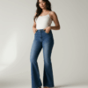 [BM018] High-Waisted Slim Flared Pants