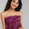 [TP034] Lace Camisole Top with Bow Detail