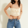[TP034] Lace Camisole Top with Bow Detail