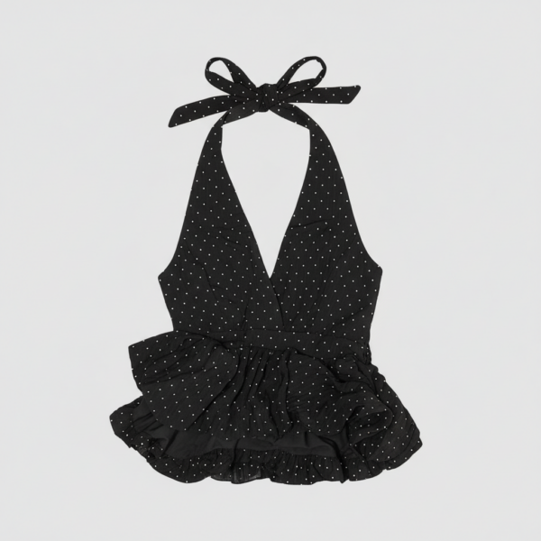 [TP033] Polka Dot Halter Neck Cami Top