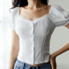 [TP029] Minimalist Puff-Sleeve Blouse
