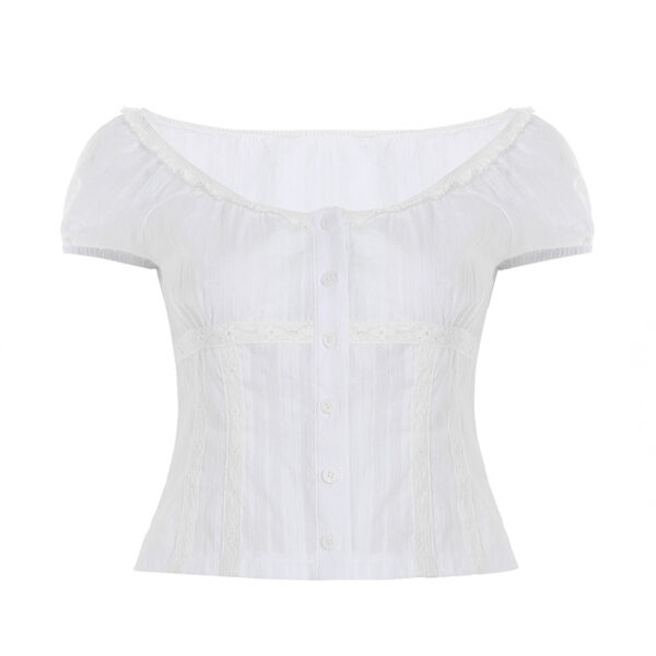 [TP029] Minimalist Puff-Sleeve Blouse
