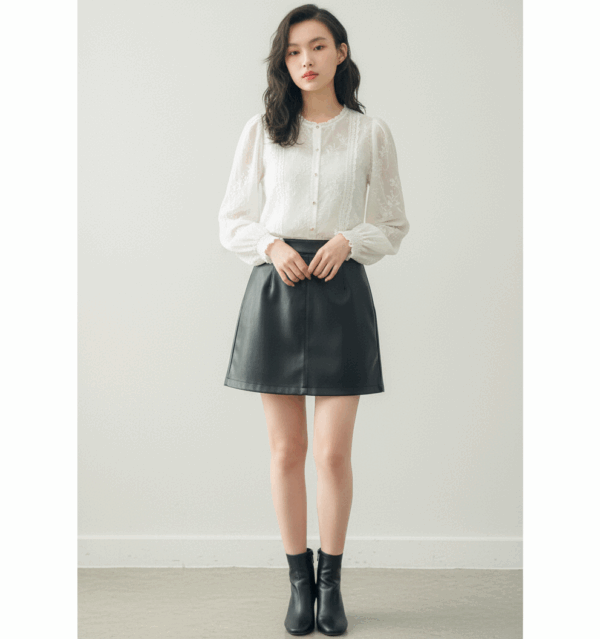 [BM019] Faux Leather Bodycon Mini Skirt