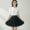 [BM020] High-Waisted Accordion Pleated Skirt