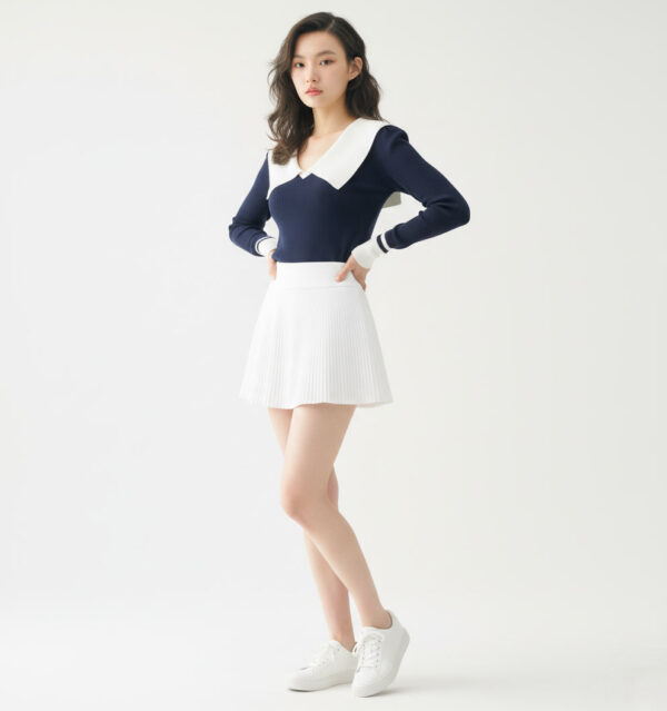 [BM020] High-Waisted Accordion Pleated Skirt