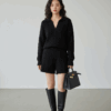 [DC014] Korean-Style Cable Knit Two-Piece Set