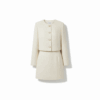 [DC016] Solid Color Elegant Tweed-Inspired Two-Piece Set