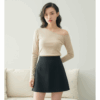 [TP036] Slim-Fit Off-Shoulder Long-Sleeve Tee