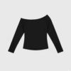 [TP036] Slim-Fit Off-Shoulder Long-Sleeve Tee