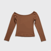 [TP036] Slim-Fit Off-Shoulder Long-Sleeve Tee