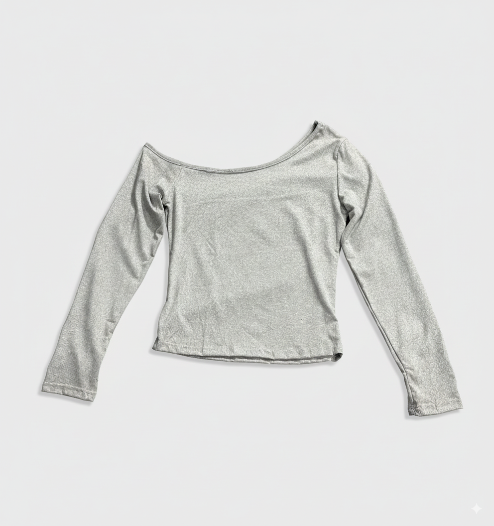 [TP036] Slim-Fit Off-Shoulder Long-Sleeve Tee