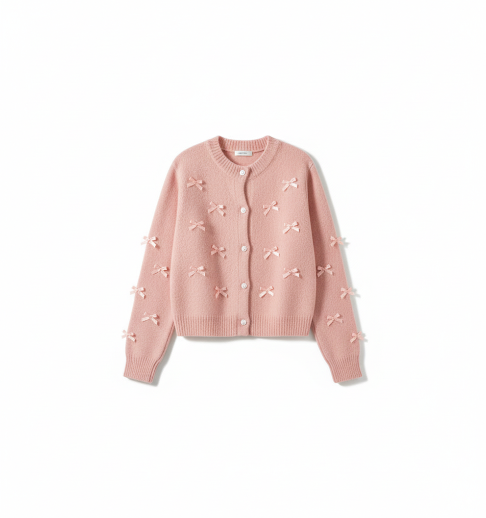 [TP039] Bow-Detail Parisian-Style Knit Sweater