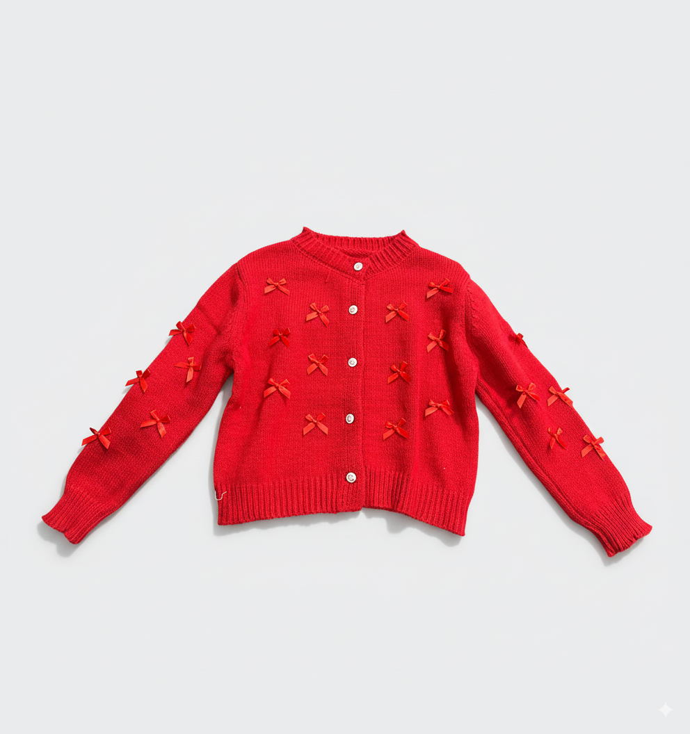 [TP039] Bow-Detail Parisian-Style Knit Sweater