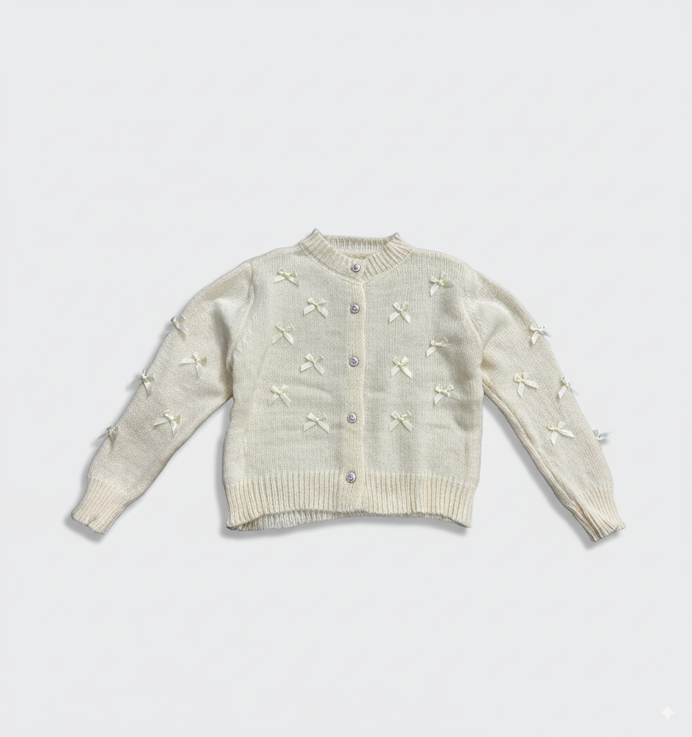 [TP039] Bow-Detail Parisian-Style Knit Sweater