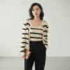 [TP040] Striped Knit Two-Piece Set
