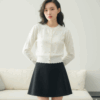 [TP042] Korean-Style Beaded Floral Knit Sweater