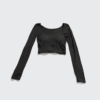 [TP043] Cropped Long-Sleeve Top with Built-In Bra