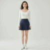 [TP043] Cropped Long-Sleeve Top with Built-In Bra