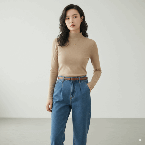 [TP044] Half-Turtleneck Cashmere Base Layer