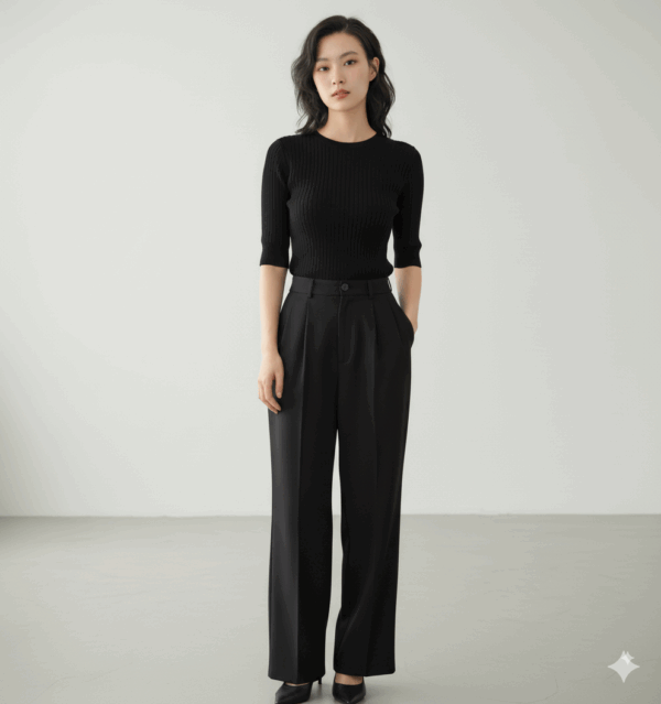 [BM021] Casual Draped Wide-Leg Pants