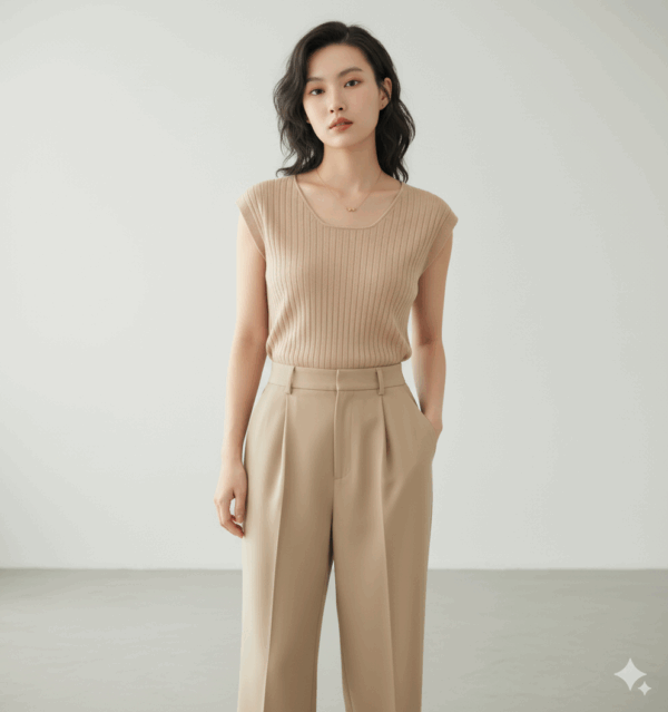 [BM021] Casual Draped Wide-Leg Pants