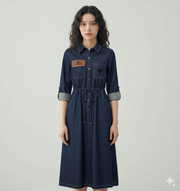 [DC018] Elegant Denim Dress