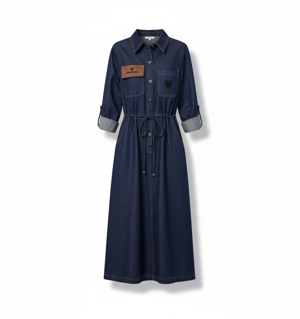 [DC018] Elegant Denim Dress